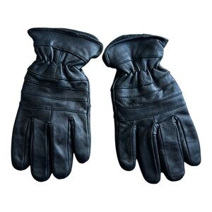 Black genuine Leather insulate insulation 40gram Men's medium Gloves